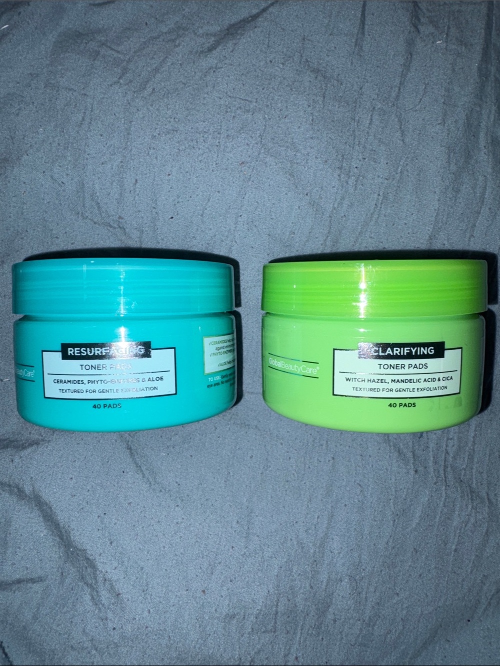 Clarifying & Resurfacing Toner Pads Duo - Green & Teal - 40 Pads per tub